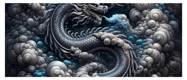 Obraz – Drak v dyme (120x50 cm)