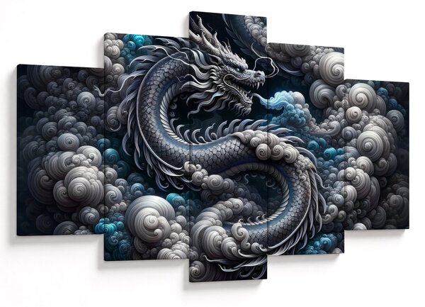 Obraz – Drak v dyme (150x105 cm)