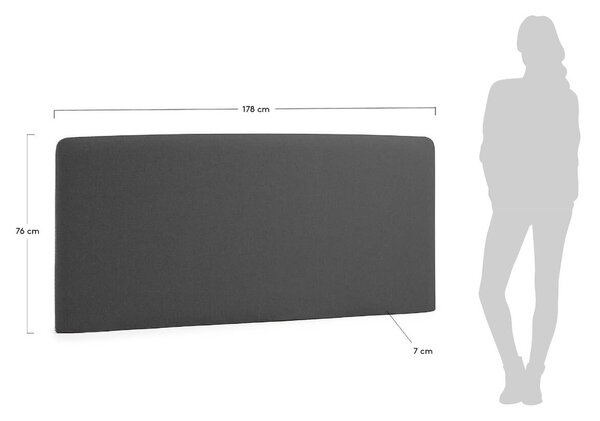 MUZZA Čelo postele lydia 178 x 76 cm čierne