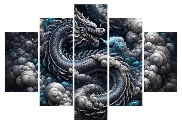Obraz – Drak v dyme (150x105 cm)