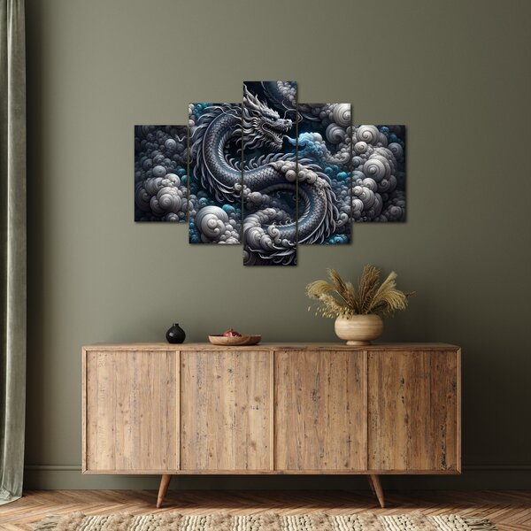Obraz – Drak v dyme (150x105 cm)