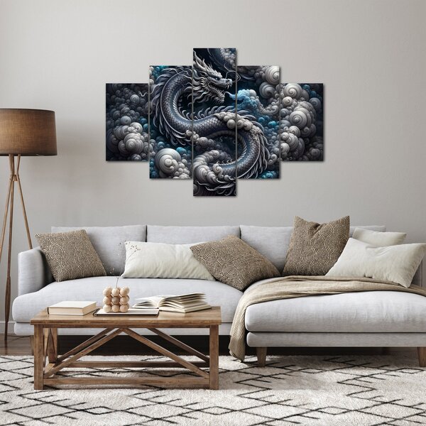 Obraz – Drak v dyme (150x105 cm)