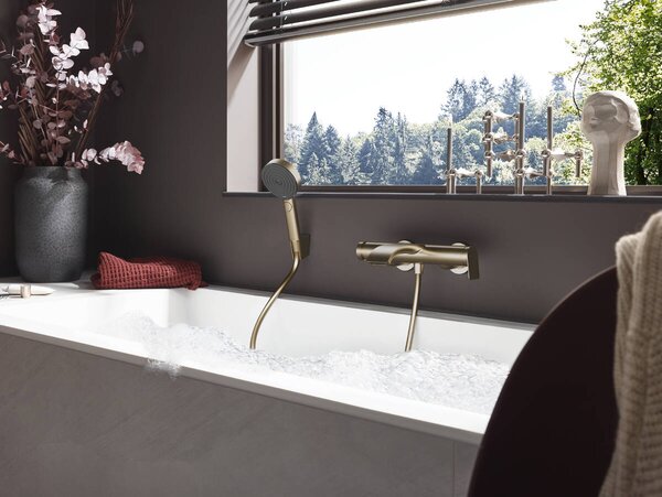 Hansgrohe Vivenis - Páková vaňová batéria nástenná, kartáčovaný bronz 75420140