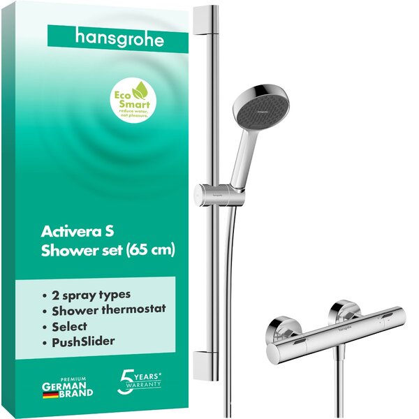 Hansgrohe Activera Select S - Sprchová súprava 95 2jet s tyčou 650 mm s termostatom Ecostat Fine, EcoSmart, chróm 28876000