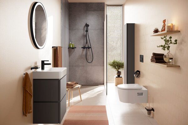 Hansgrohe Activera Select S - Sprchová súprava 95 2jet s tyčou 650 mm s termostatom Ecostat Fine, EcoSmart, čierna matná 28876670