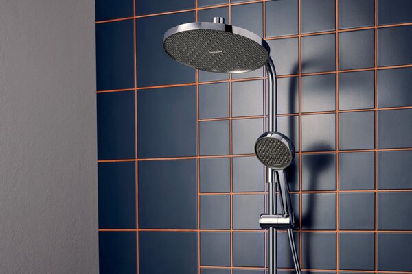Hansgrohe Activera S - Sprchový systém Showerpipe 240 1jet so sprchovou tyčou Varia, EcoSmart, chróm 28074000
