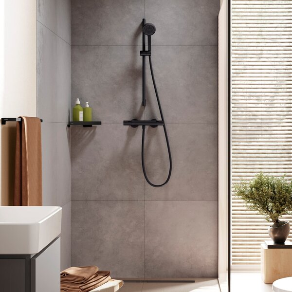 Hansgrohe Activera Select S - Sprchová súprava 95 2jet s tyčou 650 mm s termostatom Ecostat Fine, EcoSmart, čierna matná 28876670