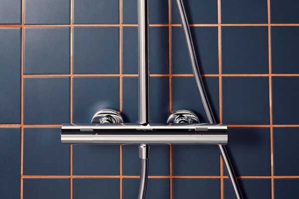 Hansgrohe Activera S - Sprchový systém Showerpipe 240 1jet so sprchovou tyčou Varia s termostatom Ecostat Fine, EcoSmart, chróm 28078000