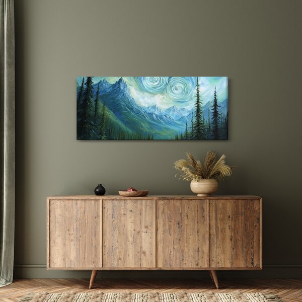 Obraz - Krajina s nádychom Van Gogha (120x50 cm)
