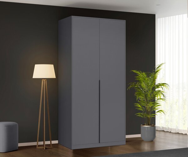 SKRIŇA S OTOČNÝMI DVERAMI, grafitová, 93/211/53 cm P & B - Skrine, Online Only