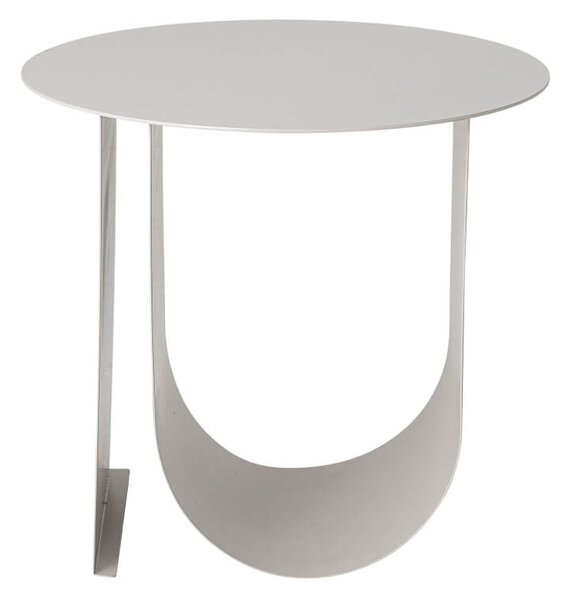 MUZZA Kovový odkladací stolík Bodhi Ø 43 x 38 cm sivý