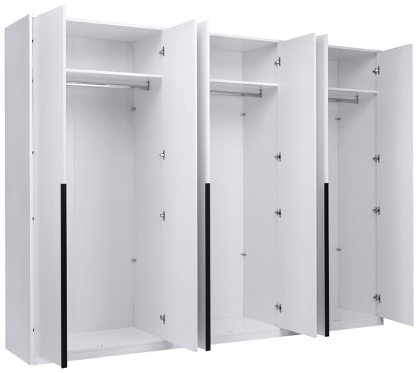 SKRIŇA S OTOČNÝMI DVERAMI, biela, 276/211/53 cm P & B - Skrine, Online Only