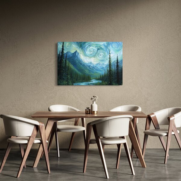 Obraz - Krajina s nádychom Van Gogha (90x60 cm)