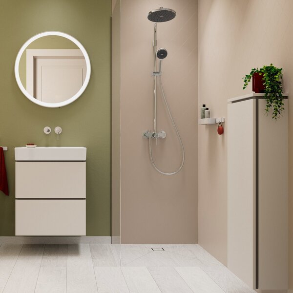 Hansgrohe Activera S - Sprchový systém Showerpipe 240 1jet so sprchovou tyčou Varia s pákovou batériou, EcoSmart, chróm 28875000