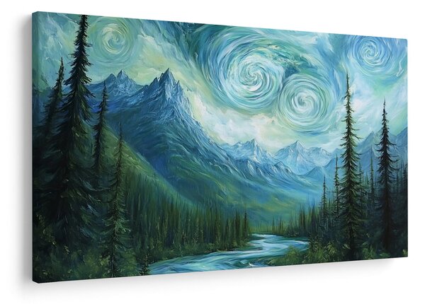 Obraz - Krajina s nádychom Van Gogha (90x60 cm)