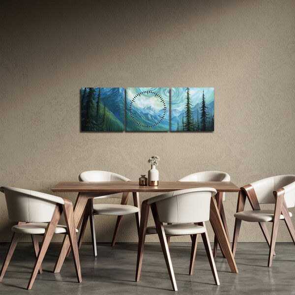Obraz - Krajina s nádychom Van Gogha (s hodinami) (90x30 cm)