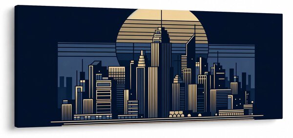 Obraz – Geometrické mesto (120x50 cm)