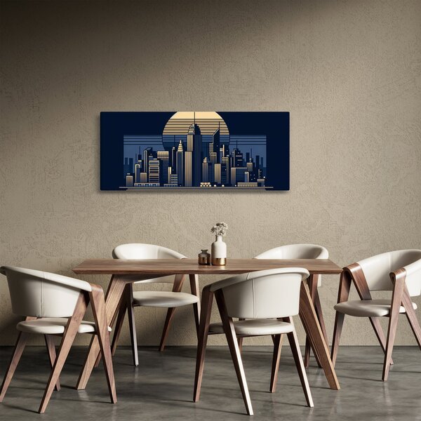 Obraz – Geometrické mesto (120x50 cm)