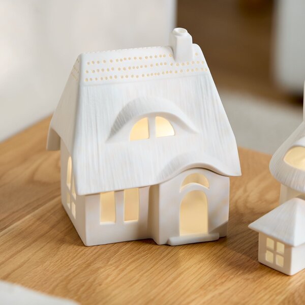 Porcelánový svícen domeček Thatch Large