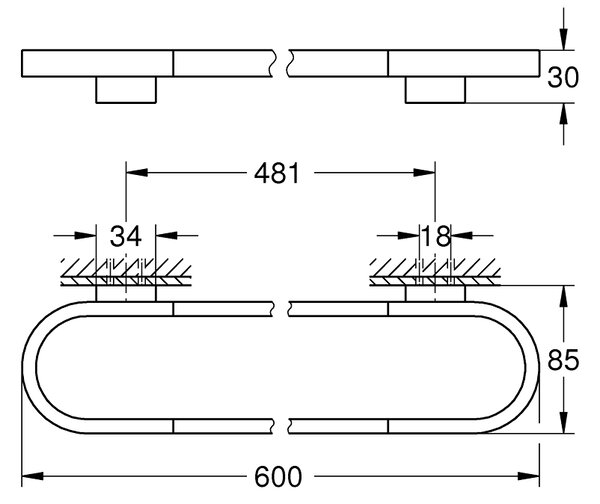 GROHE Selection - Držiak na osušky, 600 mm, chróm 41056000