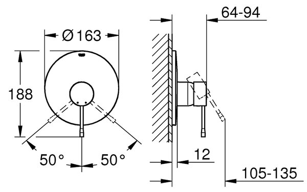 GROHE Essence - Páková sprchová batéria, chróm 19286001