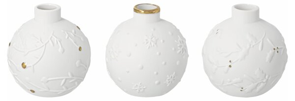 Porcelánová vánoční váza Bulb – set 3 ks
