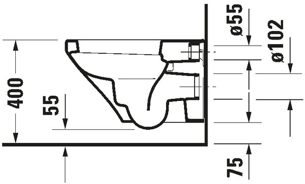Duravit DuraStyle - Závesné WC, WonderGliss, biela 25360900001