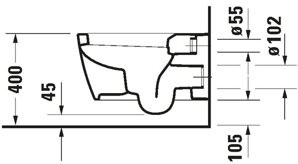 Duravit ME by Starck - Závesné WC, HygieneGlaze, biela 2528092000