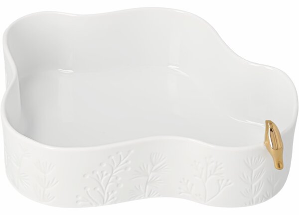 Dekorativní porcelánový podnos Gold Bird