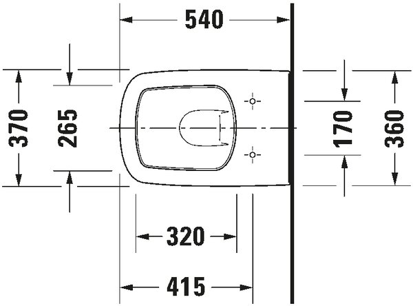 Duravit DuraStyle - Závesné WC, WonderGliss, biela 25360900001