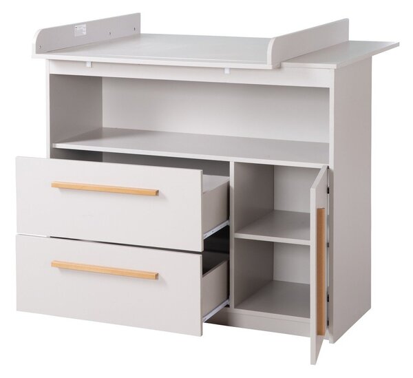 Svetlosivá detská komoda s prebaľovacím pultom 107x98x75 cm Lea – Roba