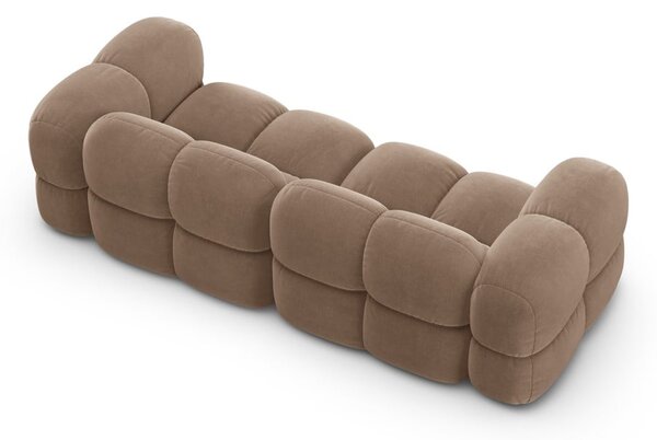 Hnedá zamatová pohovka 250 cm Loretto – Cosmopolitan Design