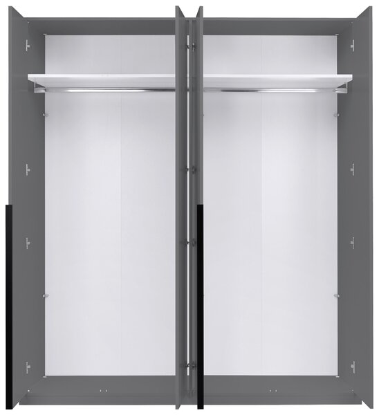 SKRIŇA S OTOČNÝMI DVERAMI, grafitová, 185/211/53 cm P & B - Skrine, Online Only