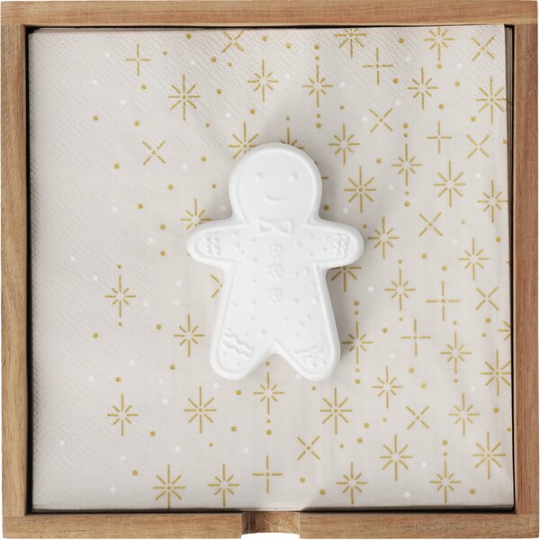 Dřevěný držák na ubrousky Gingerbread