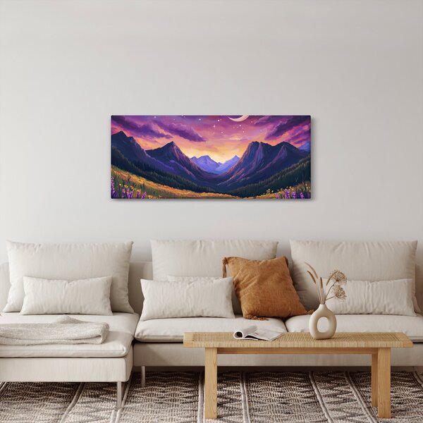 Obraz - Fialová krajina (120x50 cm)