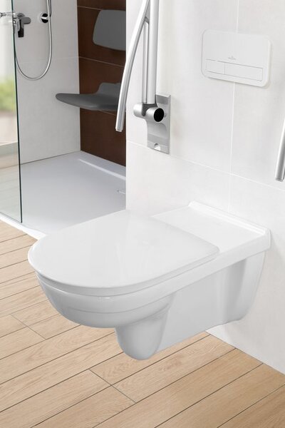 Villeroy & Boch ViCare - WC sedátko s poklopom, QuickRelease, Softclosing, AntiBac, alpská biela 9M67S1T1