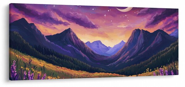Obraz - Fialová krajina (120x50 cm)