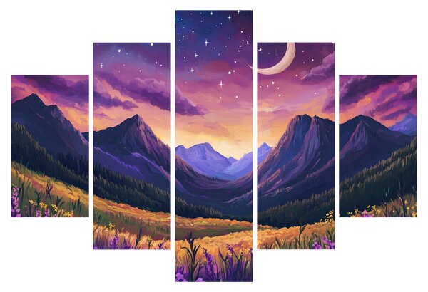 Obraz - Fialová krajina (150x105 cm)