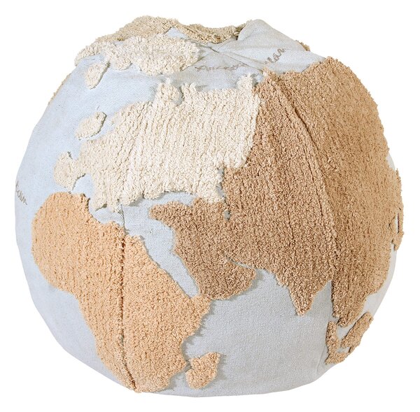 MUZZA Detský puf zemegule worldo modrý