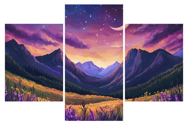 Obraz - Fialová krajina (90x60 cm)