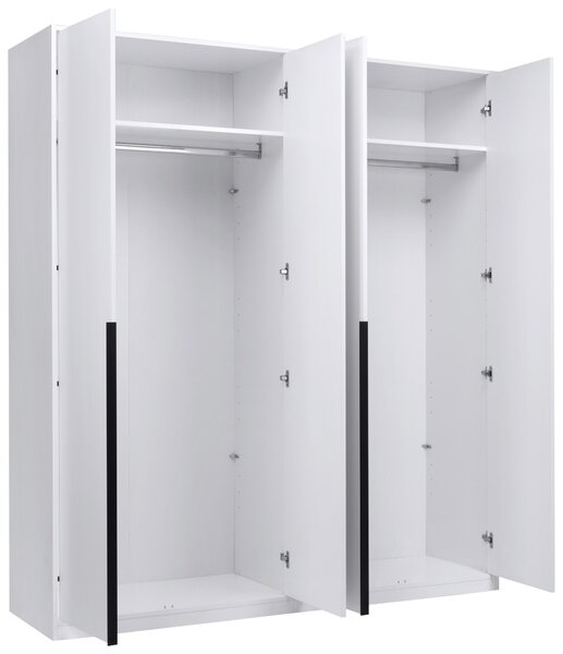 SKRIŇA S OTOČNÝMI DVERAMI, biela, 185/211/53 cm P & B - Skrine, Online Only