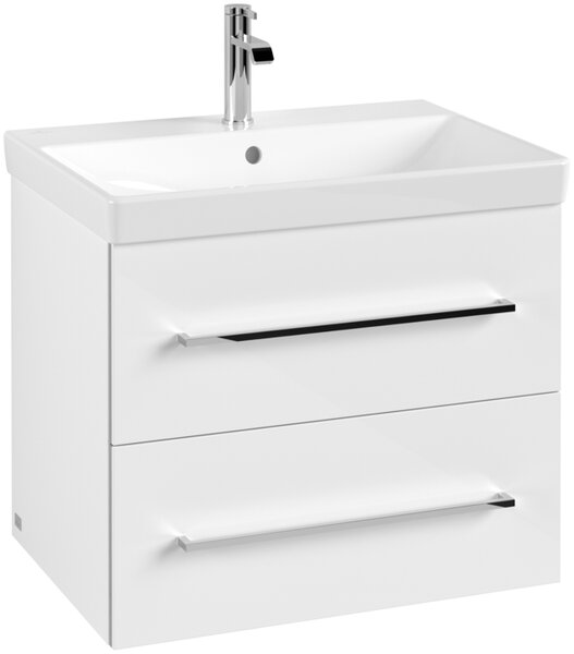 Villeroy & Boch AVENTO - Skrinka pod umývadlo 630x484 mm, 2 zásuvky, Crystal White A89000B4