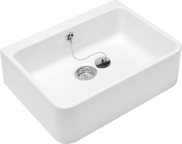Villeroy & Boch O.novo - Keramický drez 595x500x200 mm, s prepadom, alpská biela 63220001