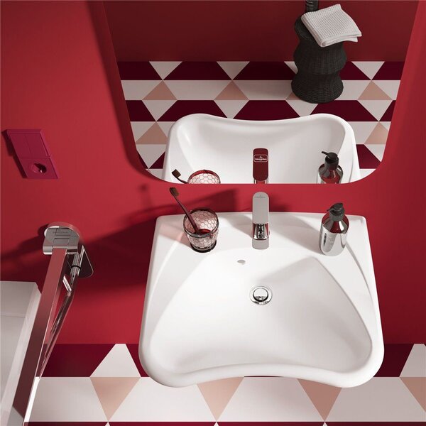 Villeroy & Boch ViCare - Umývadlo Vita 600x490mm, s otvorom na batériu, s prepadom, alpská biela 71196301