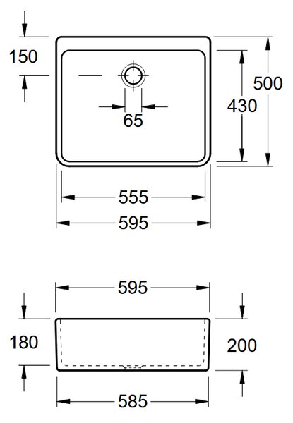 Villeroy & Boch O.novo - Keramický drez 595x500x200 mm, s prepadom, alpská biela 63220001