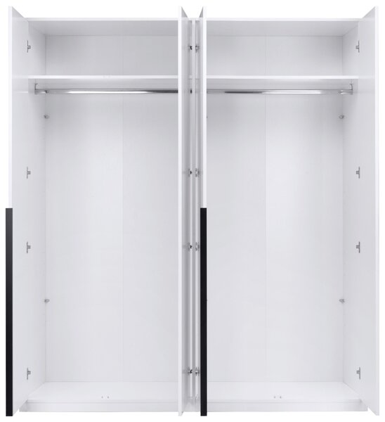 SKRIŇA S OTOČNÝMI DVERAMI, biela, 185/211/53 cm P & B - Skrine, Online Only