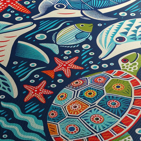 Obraz – Kreslené vodné zvieratká (120x50 cm)