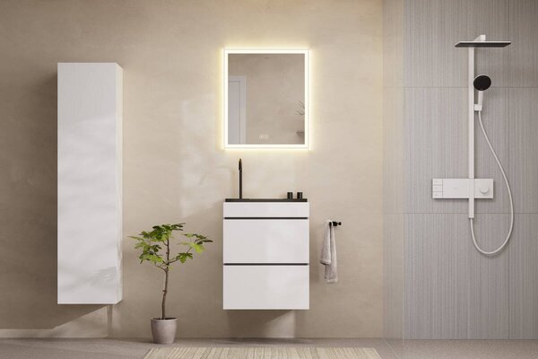 Hansgrohe Xilesa E - Umývadlová skrinka 580/470 s 2 zásuvkami, biela matná 54254700