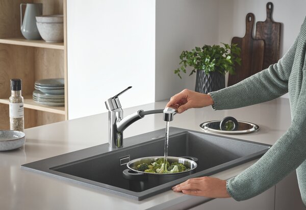 GROHE Start - Páková drezová batéria s výsuvnou sprchou, chróm 30307001