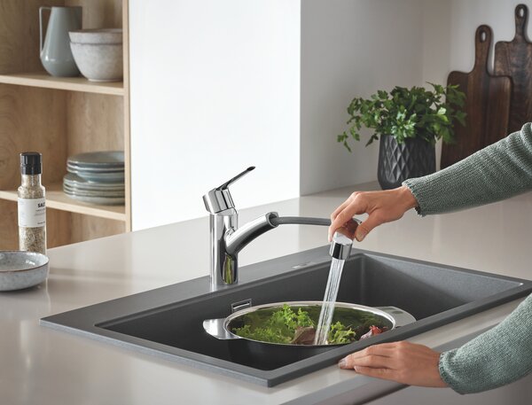 GROHE Start - Páková drezová batéria s výsuvnou sprchou, chróm 30307001